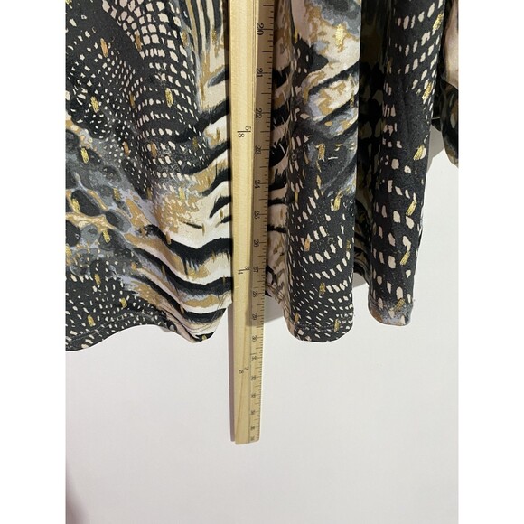 Cocomo Popover Top XL Animal Print Abstract Artsy Cocktail Old Money Office - Picture 7 of 8